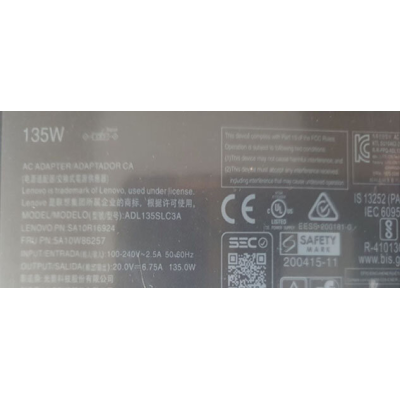 CARGADOR AC ADAPTADOR 135W ADL135SLC3A LENOVO