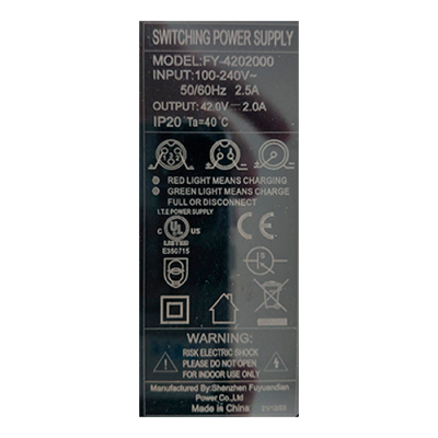 CARGADOR FY-4202000 42V 2.0A
