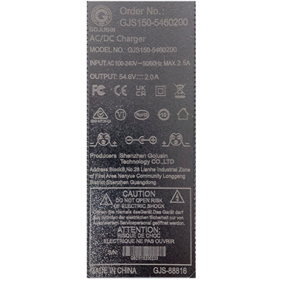 CARGADOR GJS150-5460200 PARA PATINETE ELÉCTRICO YOUIN YOU-GO XL MAX