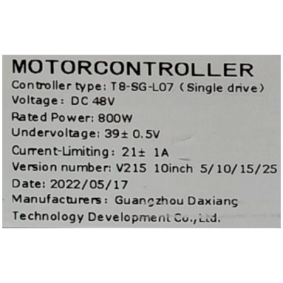 CONTROLADORA T8-SG-L07 800W 48V PARA YOUIN YOU-GO XL MAX