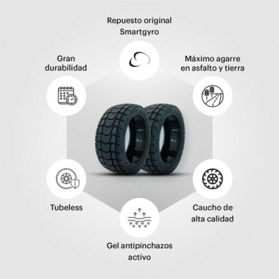 CUBIERTA DUALGRIP 1 CON GEL ANTIPINCHAZOS PARA SMARTGYRO SPEEDWAY, ROCKWAY Y CROSSOVER