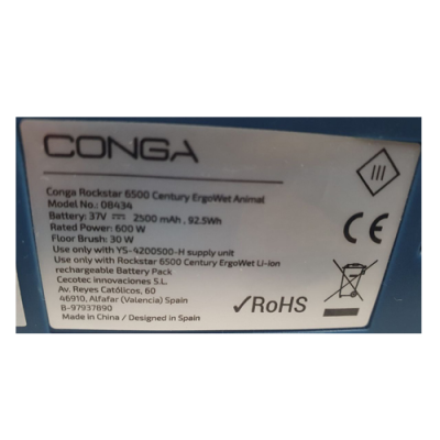 CUERPO MOTOR ASPIRADORA CECOTEC ROCKSTAR 6500 CENTURY ERGOWET ANIMAL