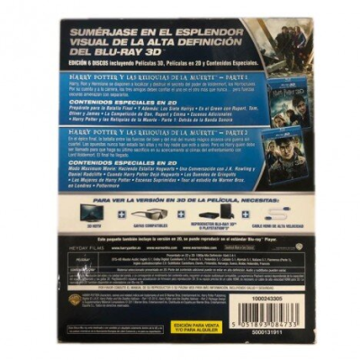 HARRY POTTER Y LAS RELIQUIAS DE LA MUERTE PARTE 1 Y 2 BLURAY 3D