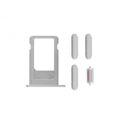 KIT BOTONES Y TARJETERO NANO SIM IPHONE 6 PLUS 5.5" GRIS