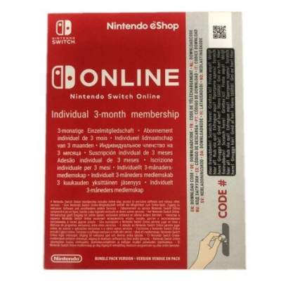 NINTENDO SWITCH ONLINE INDIVIDUAL, SUSCRIPCIÓN 3 MESES, CÓDIGO DE DESCARGA DIGITAL