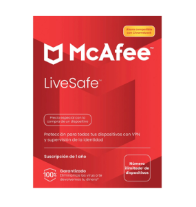 SUSCRIPCIÓN 1 AÑO MCAFEE LIVESAFE