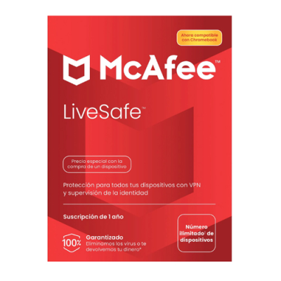 SUSCRIPCIÓN 1 AÑO MCAFEE LIVESAFE