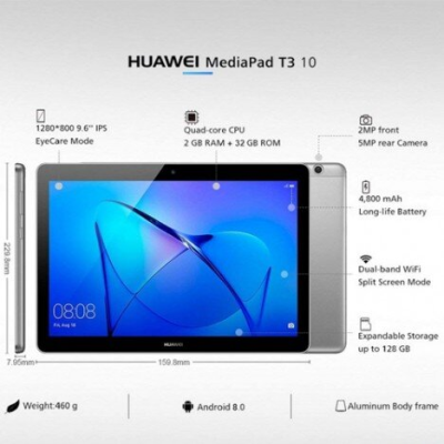 Tablet Huawei MediaPad T3 10 32Gb 2Gb Ram 9,6" Wi-Fi Android Space Grey AGS-W09